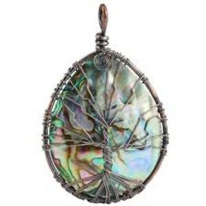 Hand Made Tree Life Pendant Amethyst Rose Crystal